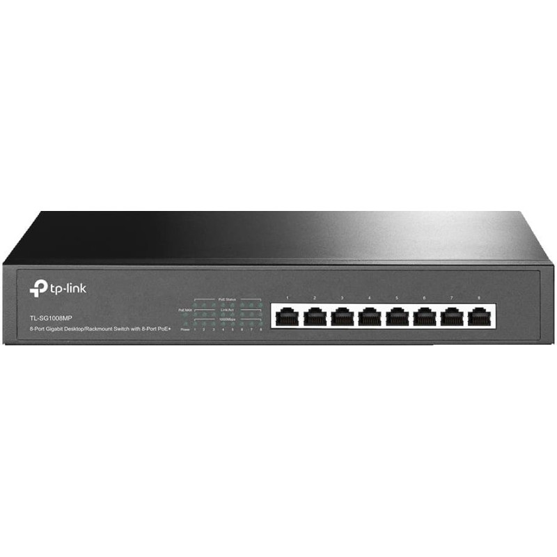 Tp-Link Switch|TP-LINK|Desktop/pedestal|Rack|PoE+ ports 8|TL-SG1008MP