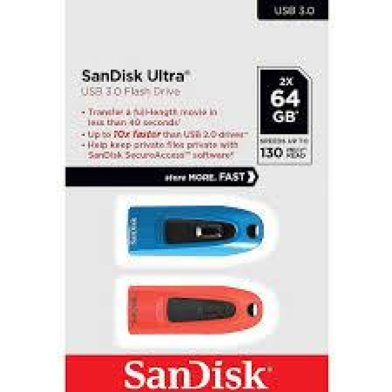 Sandisk MEMORY DRIVE FLASH USB3 64GB/2PK SDCZ48-064G-G46BR2 SANDISK