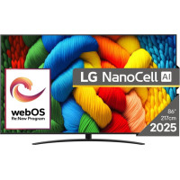 LG TV Set|LG|86"|4K/Smart|3840x2160|Wireless LAN|Bluetooth|webOS|Black|86NANO81A3A
