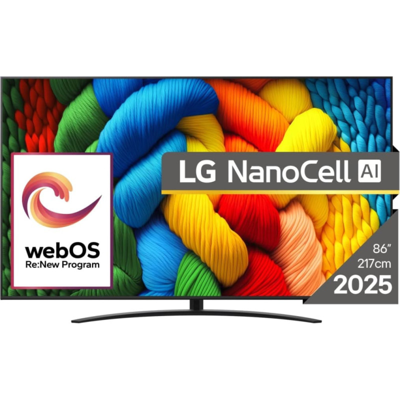 LG TV Set|LG|86"|4K/Smart|3840x2160|Wireless LAN|Bluetooth|webOS|Black|86NANO81A3A