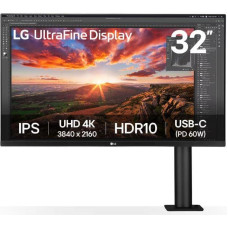 LG LCD Monitor|LG|31.5"|Panel IPS|3840x2160|16:9|60Hz|5 ms|Speakers|Swivel|Pivot|Height adjustable|Tilt|Colour Black|32UN880K-B