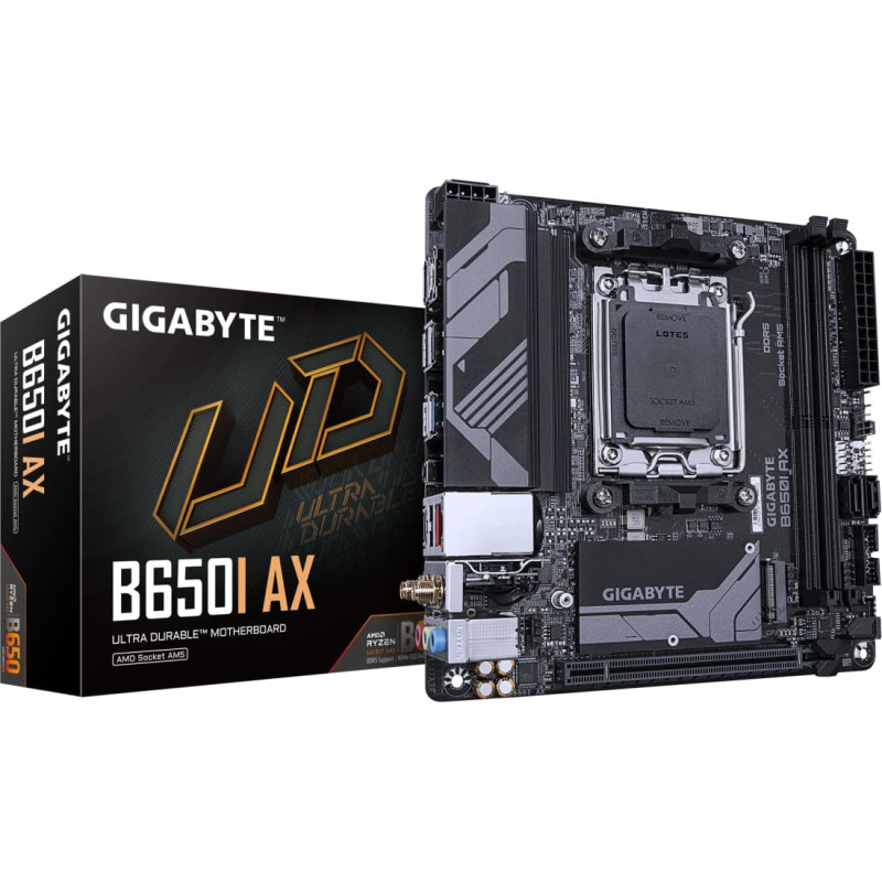 Gigabyte Mainboard|GIGABYTE|AMD B650|SAM5|Mini-ITX|Memory DDR5|Memory slots 2|B650IAX1.1