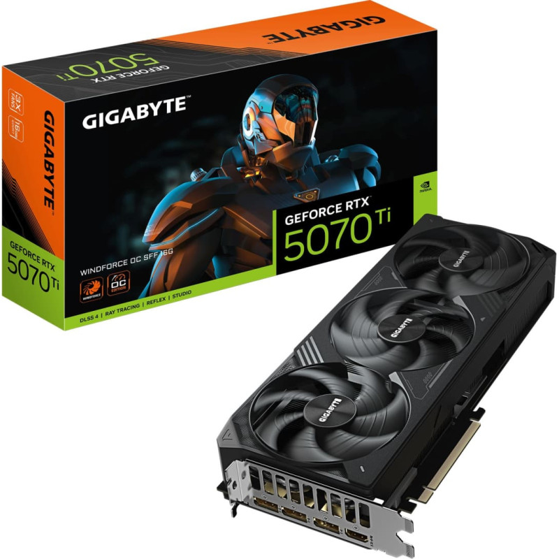 Gigabyte Graphics Card|GIGABYTE|NVIDIA GeForce RTX 5070 Ti|16 GB|GDDR7|256 bit|PCIE 5.0 16x|Triple slot Fansink|GV-N507TWF3OC-16GD1.0