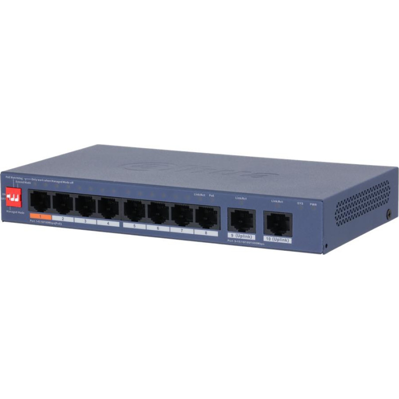 Dahua Switch|DAHUA|DH-CS4010-8ET2GT-60|PoE ports 8|60 Watts|CS4010-8ET2GT-60