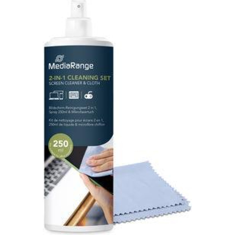 Mediarange CLEANING LIQUID SCREEN 250ML/WITH CLOTH MR721 MEDIARANGE