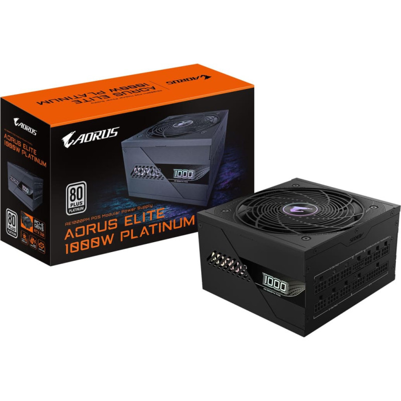 Gigabyte Power Supply|NZXT|GP-AE1000PM PG5|1000 Watts|Efficiency 80 PLUS PLATINIUM|PFC Active|MTBF 100000 hours|GP-AE1000PMPG5