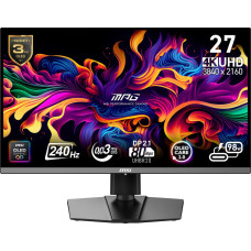 MSI Monitor|MSI|MPG 272URX QD-OLED|27"|Gaming/4K|Matte|Panel QD-OLED|3840x2160|16:9|240 ??|0.03 ms|Swivel|Pivot|Height adjustable|Tilt|Colour Black|MPG272URXQD-OLED