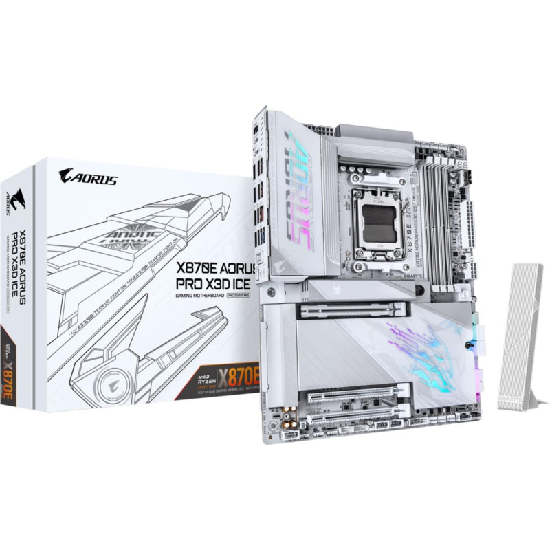 Gigabyte Mainboard|GIGABYTE|AMD X870E|Socket AM5|ATX|RAM DDR5-SDRAM|4xSlots|Wi-Fi Yes|Bluetooth Yes|4xNumber of M.2 (M) slots|X870E A PRO X ICE|X870EAPROXICE