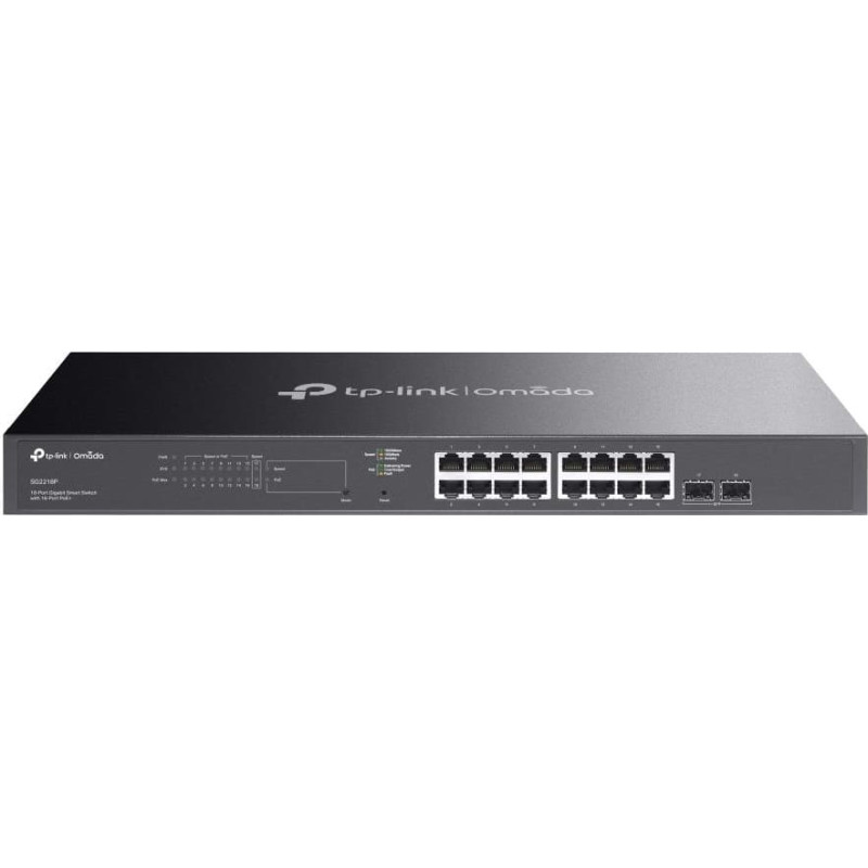 Tp-Link Switch|TP-LINK|Omada|SG2218P|Desktop/pedestal|16x10Base-T / 100Base-TX / 1000Base-T|2xSFP|PoE+ ports 16|150 Watts|SG2218P