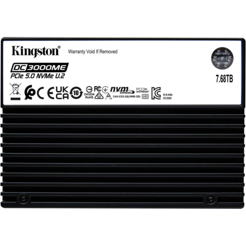 Kingston SSD|KINGSTON|SSD series DC3000ME|7.68TB|NVMe|NAND flash technology 3D TLC|Write speed 10000 MBytes/sec|Read speed 14000 MBytes/sec|Form Factor U.2|TBW 14.016 TB|MTBF 2000000 hours|SEDC3000ME/7T6
