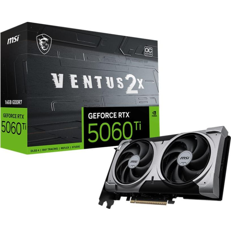 MSI Graphics Card|MSI|NVIDIA GeForce RTX 5060 Ti|16 GB|GDDR7|128 bit|PCIE 5.0 16x|Dual Slot Fansink|5060TI16GVENTUS2XOCPLUS