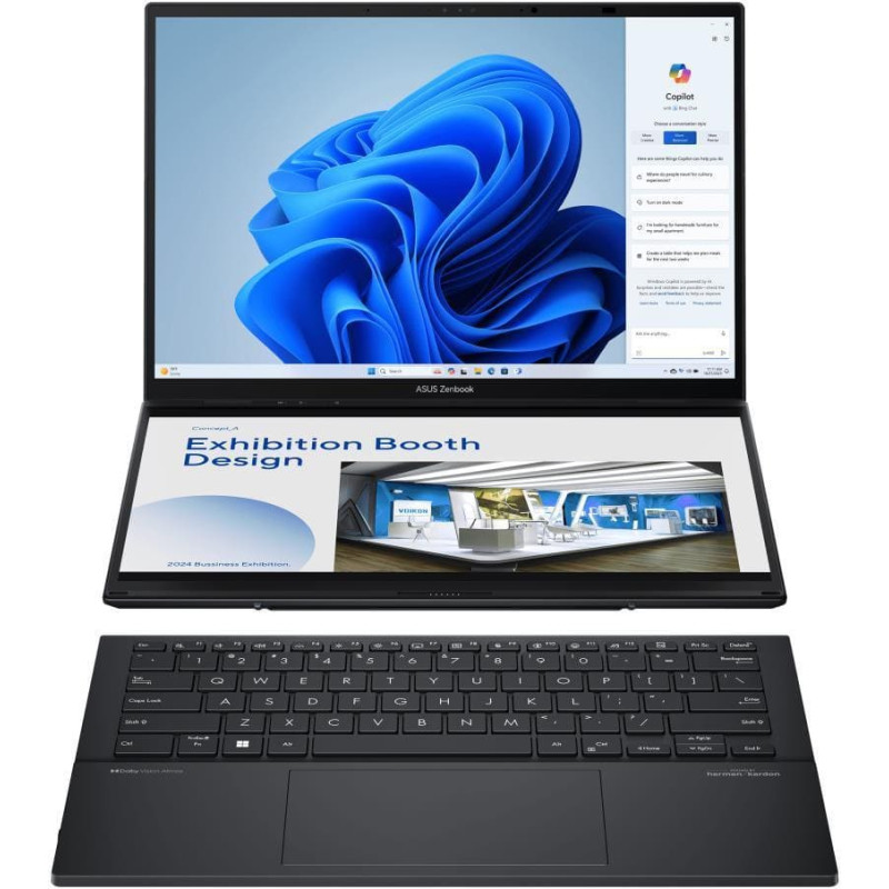 Asus Notebook|ASUS|ZenBook Series|DUO|UX8406CA-PZ009W|CPU  Core Ultra|U9-285H|2900 MHz|14"|Touchscreen|2880x1800|RAM 32GB|LPDDR5x|SSD 2TB|Intel Arc Graphics|Integrated|ENG|Windows 11 Home|Grey|1.65 kg|90NB14X1-M00820