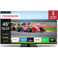 Thomson TV Set|THOMSON|43"|4K/Smart|QLED|3840x2160|Wireless LAN|Bluetooth|Google TV|Black|43QG7C14