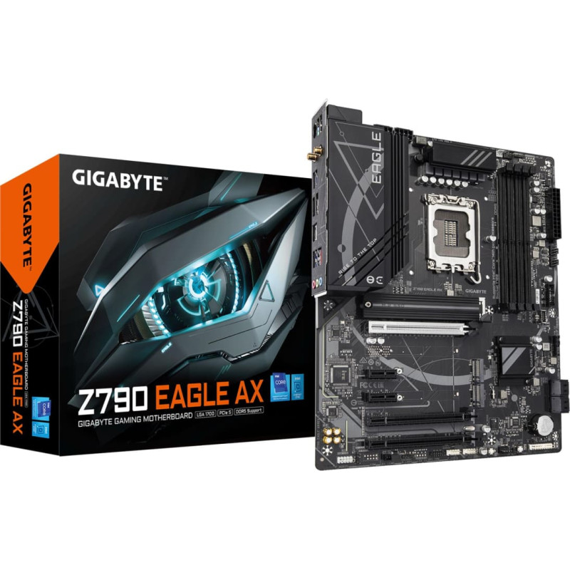 Gigabyte Mainboard|GIGABYTE|Intel Z790 Express|LGA 1700|ATX|RAM DDR5-SDRAM|4xSlots|Wi-Fi Yes|Bluetooth Yes|3xNumber of M.2 (M) slots|Z790EAGLEAX1.2