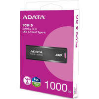 Adata External SSD|ADATA|SC610|1TB|USB 3.2|Write speed 500 MBytes/sec|Read speed 550 MBytes/sec|SC610-1000G-CBK/RD