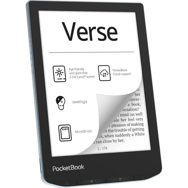 Pocketbook E-Reader|POCKETBOOK|Verse|6"|1024x758|1xUSB-C|Micro SD|Wireless LAN|Blue|PB629-2-WW