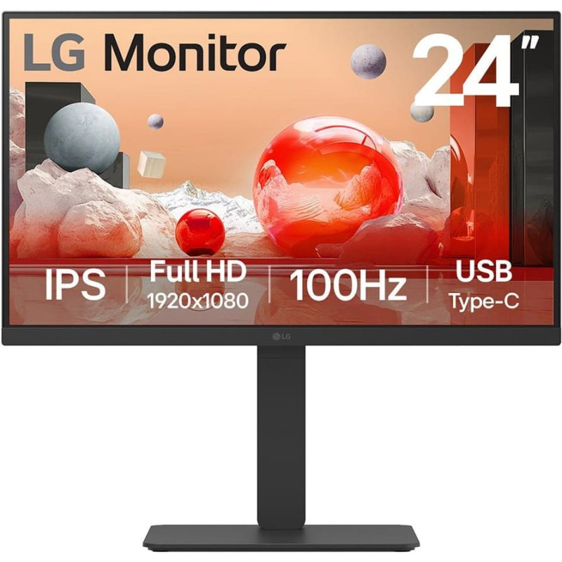 LG LCD Monitor|LG|23.8"|Business|Panel IPS|1920x1080|16:9|100Hz|5 ms|Speakers|Swivel|Pivot|Height adjustable|Tilt|24BA750-B