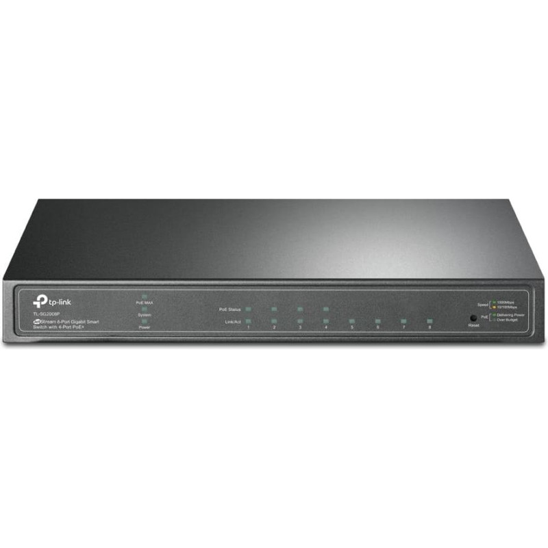 Tp-Link Switch|TP-LINK|Omada|TL-SG2008P|Type L2+|Desktop/pedestal|8x10Base-T / 100Base-TX / 1000Base-T|PoE+ ports 4|62 Watts|TL-SG2008P
