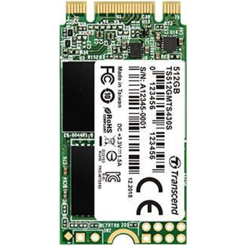 Transcend SSD|TRANSCEND|430S|256GB|M.2|SATA 3.0|TLC|Write speed 400 MBytes/sec|Read speed 530 MBytes/sec|MTBF 1000000 hours|TS256GMTS430S