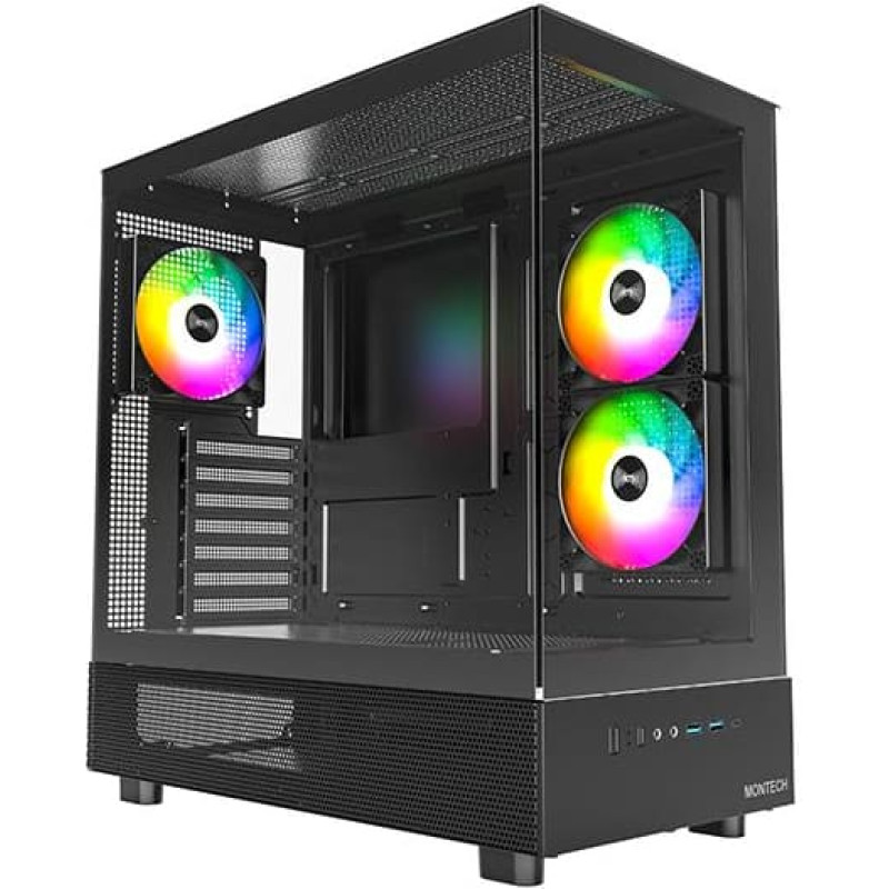Montech Case|MONTECH|XR|MidiTower|Not included|ATX|MicroATX|MiniITX|Colour Black|XR(B)