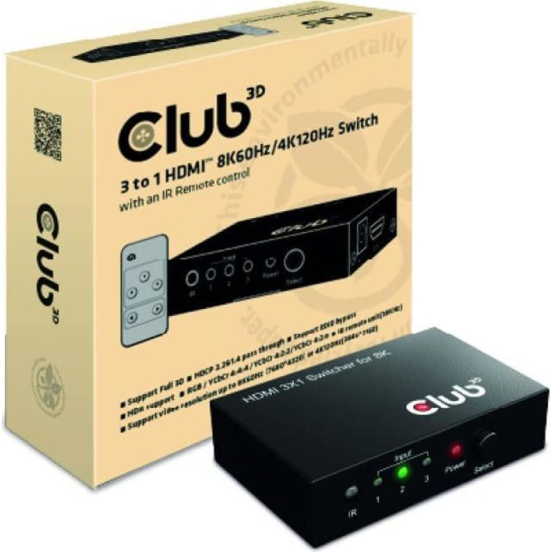 Club3D VIDEO SWITCH HDMI 3PORT/CSV-1381 CLUB3D
