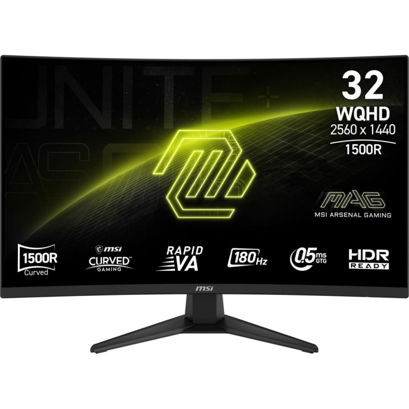 MSI LCD Monitor|MSI|MAG 321CQF E18|31.5"|Gaming/Curved|Panel VA|2560x1440|16:9|180 Hz|0.5 ms|MAG321CQFE18