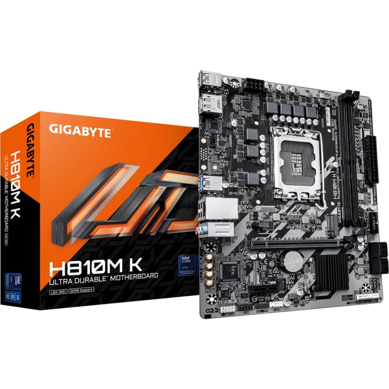 Gigabyte Mainboard|GIGABYTE|Intel H810|LGA1851|Micro-ATX|Memory DDR5|Memory slots 2|H810MK1.0