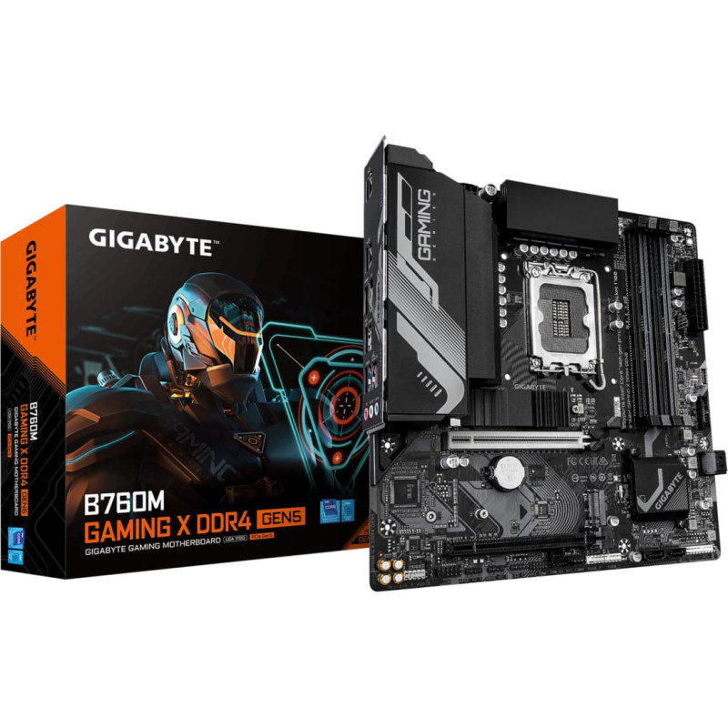 Gigabyte Mainboard|GIGABYTE|Intel B760|LGA 1700|micro ATX|RAM DDR4-SDRAM|4xSlots|2xNumber of M.2 (M) slots|B760MGXDDR4GEN5