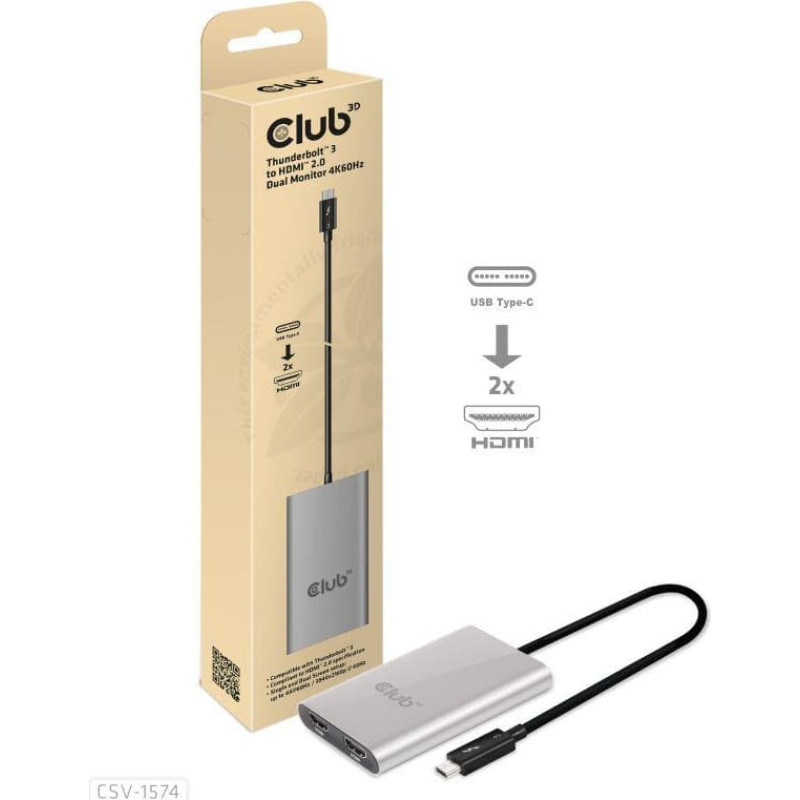 Club3D I/O ADAPTER THUNDERBOLT / HDMI/DUAL CSV-1574 CLUB3D