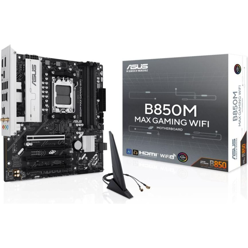 Asus Mainboard|ASUS|AMD B850|SAM5|Micro-ATX|Memory DDR5|Memory slots 4|3xPCI-Express 4.0 16x|1xPCI-Express 5.0 16x|3xM.2|1xHDMI|1xDisplayPort|5xUSB 2.0|2xUSB 3.2|2xUSB-C|1xRJ45|3xAudio port|B850MMAXGAMINGWIFI