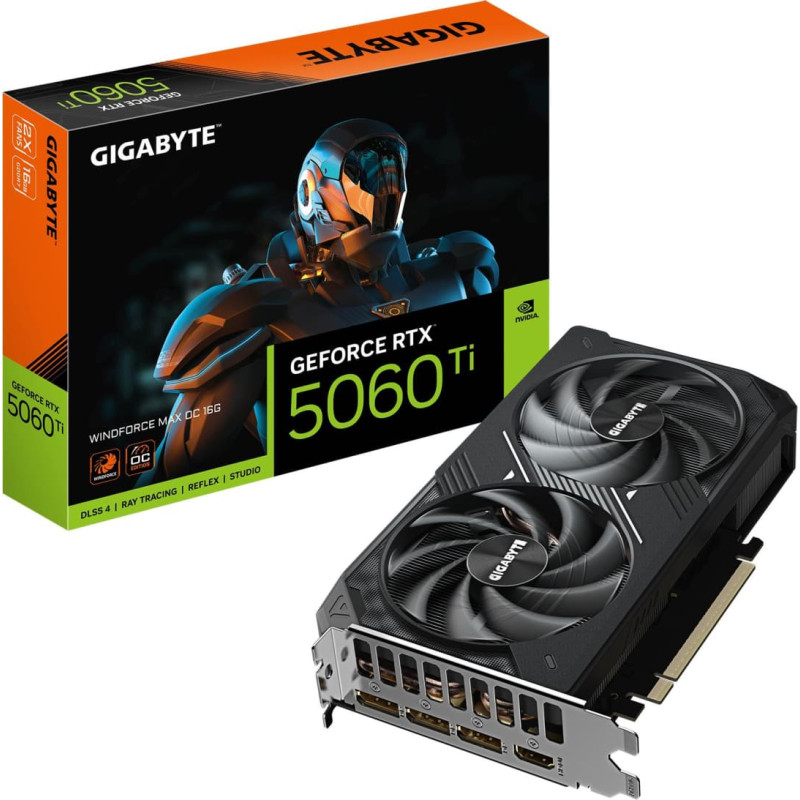 Gigabyte Graphics Card|GIGABYTE|NVIDIA|GeForce RTX 5060 Ti|2587 MHz|16 GB|GDDR7|128 bit|PCI Express 5.0|Active|N506TWF2MAXOC-16GD
