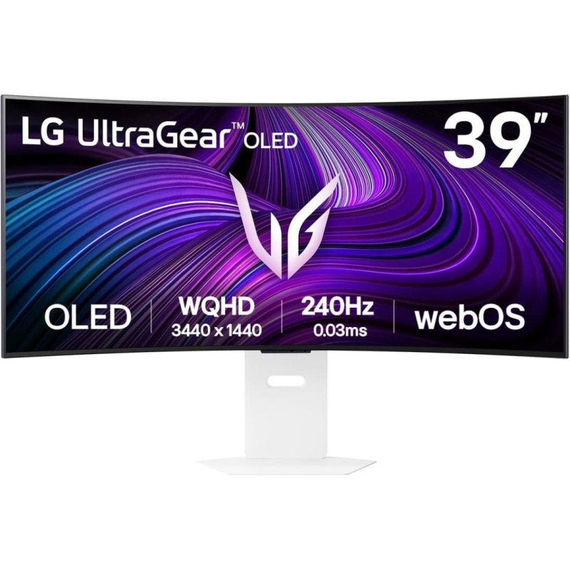 LG Monitor|LG|39GX90SA-W|39"|Gaming/Curved/21 : 9|Swivel|Height adjustable|Tilt|Matte|Panel OLED|3440x1440|21:9|240Hz|0.03 ms|Speakers|Colour White|39GX90SA-W
