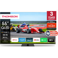 Thomson TV Set|THOMSON|55"|4K/Smart|QLED|3840x2160|Wireless LAN|Bluetooth|Google TV|Black|55QG7C14