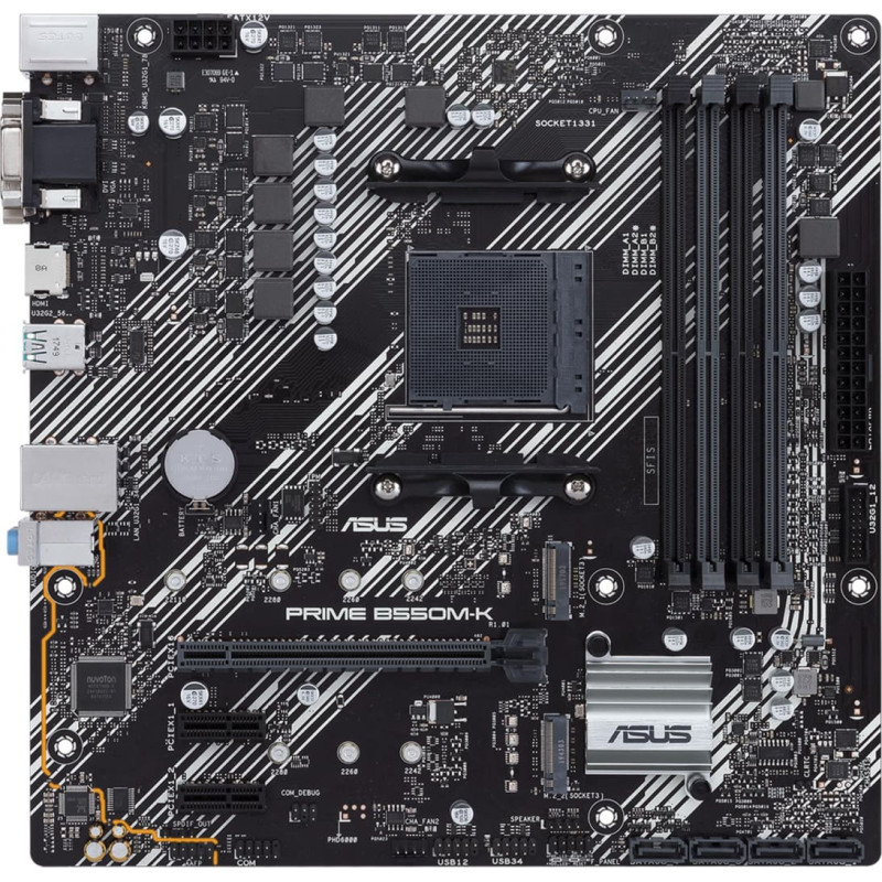 Asus Mainboard|ASUS|AMD B550|SAM4|MicroATX|2xPCI-Express 3.0 1x|2xM.2|1xPCI-Express 4.0 16x|Memory DDR4|Memory slots 4|1x15pin D-sub|1xDVI|1xHDMI|6xUSB 3.2|1xPS/2|1xRJ45|3xAudio port|PRIMEB550M-K