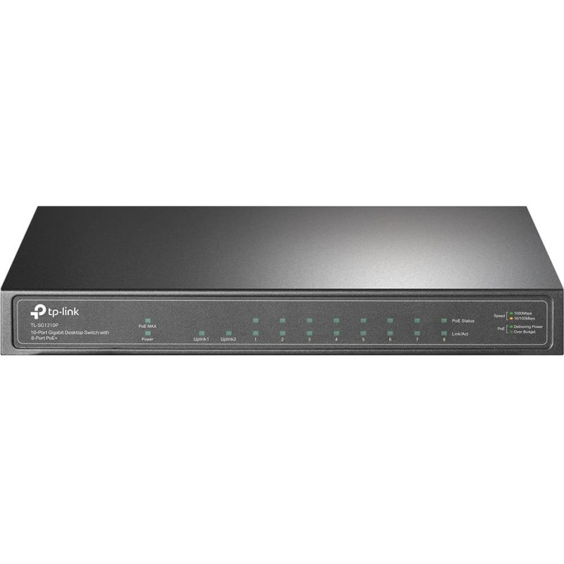Tp-Link Switch|TP-LINK|TL-SG1210P|Desktop/pedestal|9x10Base-T / 100Base-TX / 1000Base-T|1xSFP|PoE+ ports 8|TL-SG1210P
