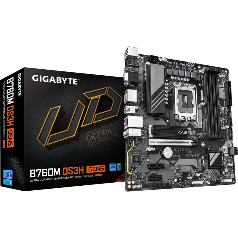Gigabyte Mainboard|GIGABYTE|Intel B760 Express|LGA1700|Micro-ATX|Memory DDR5|Memory slots 4|B760MDS3HGEN5