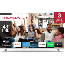Thomson TV Set|THOMSON|43"|4K/Smart|QLED|3840x2160|Google TV|White|43UG4S14W