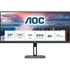 AOC LCD Monitor|AOC|34 "|3440 x 1440 pixels|UltraWide Quad HD|Native aspect ratio 21:9|LCD|Flat|U34V5C/BK