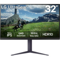 LG LCD Monitor|LG|31.5"|Panel IPS|2560x1440|16:9|180Hz|1 ms|Pivot|Height adjustable|Tilt|Colour Black|32GS85Q-B