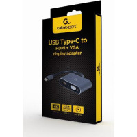 Gembird I/O ADAPTER USB-C TO HDMI/VGA/A-USB3C-HDMIVGA-01 GEMBIRD