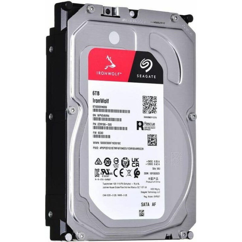 Seagate HDD|SEAGATE|IronWolf|6TB|SATA|256 MB|5400 rpm|Discs/Heads 4/8|3,5"|ST6000VN006