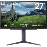 LG LCD Monitor|LG|27"|Panel IPS|2560x1440|16:9|180Hz|1 ms|Pivot|Height adjustable|Tilt|Colour Black|27GS85Q-B