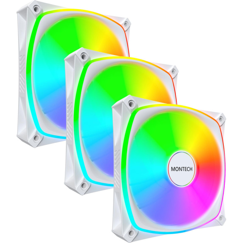 Montech CASE FAN 120MM/RX120 PRO WHITE 3 IN 1 MONTECH