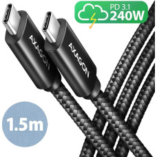 Axagon CABLE USB-C TO USB-C 1.5M 240W/BRAID BLK BUCM2-CM15AB AXAGON