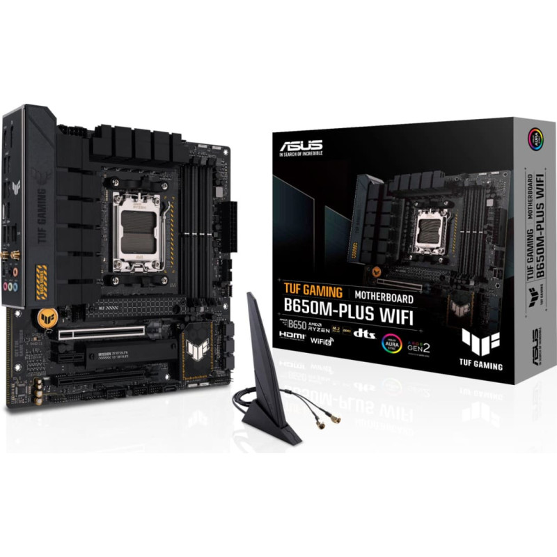 Asus Mainboard|ASUS|AMD B650|SAM5|MicroATX|Memory DDR5|Memory slots 4|1xPCI-Express 4.0 1x|1xPCI-Express 4.0 16x|2xM.2|1xHDMI|1xDisplayPort|4xUSB 2.0|3xUSB 3.2|1xUSB-C|1xRJ45|5xAudio port|TUFGAMB650M-PLUSWIFI