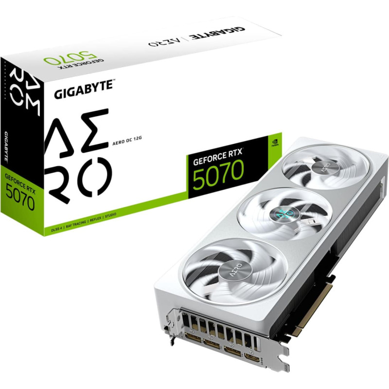 Gigabyte Graphics Card|GIGABYTE|NVIDIA GeForce RTX 5070|12 GB|GDDR7|192 bit|PCIE 5.0 16x|GPU 2625 MHz|Triple slot Fansink|1xHDMI|3xDisplayPort|GV-N5070AEROOC-12GD