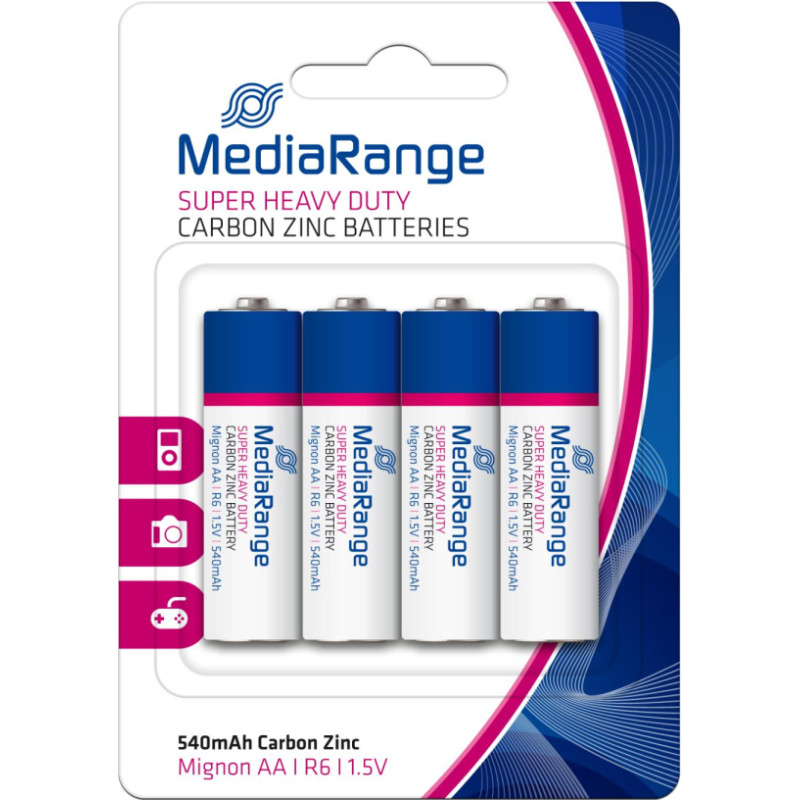 Mediarange BATTERY CARBON-ZINC AA 1.5V/4PCS MRBAT144 MEDIARANGE