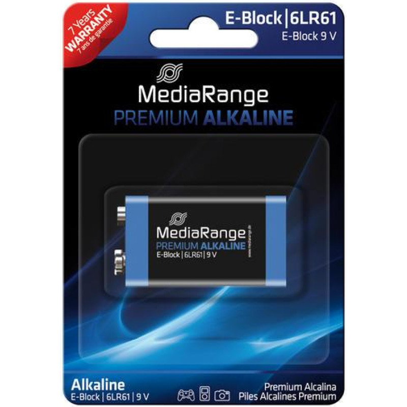 Mediarange BATTERY ALKALINE E-BLOCK 9V/MRBAT107 MEDIARANGE