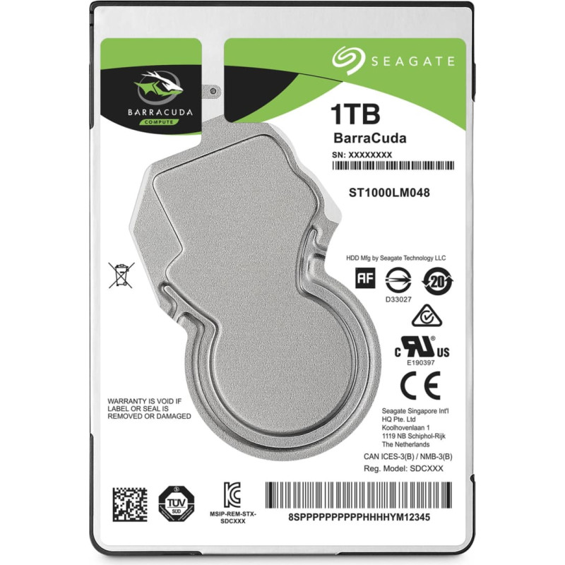 Seagate HDD|SEAGATE|Barracuda|1TB|SATA 3.0|128 MB|5400 rpm|2,5"|Thickness 7mm|ST1000LM048