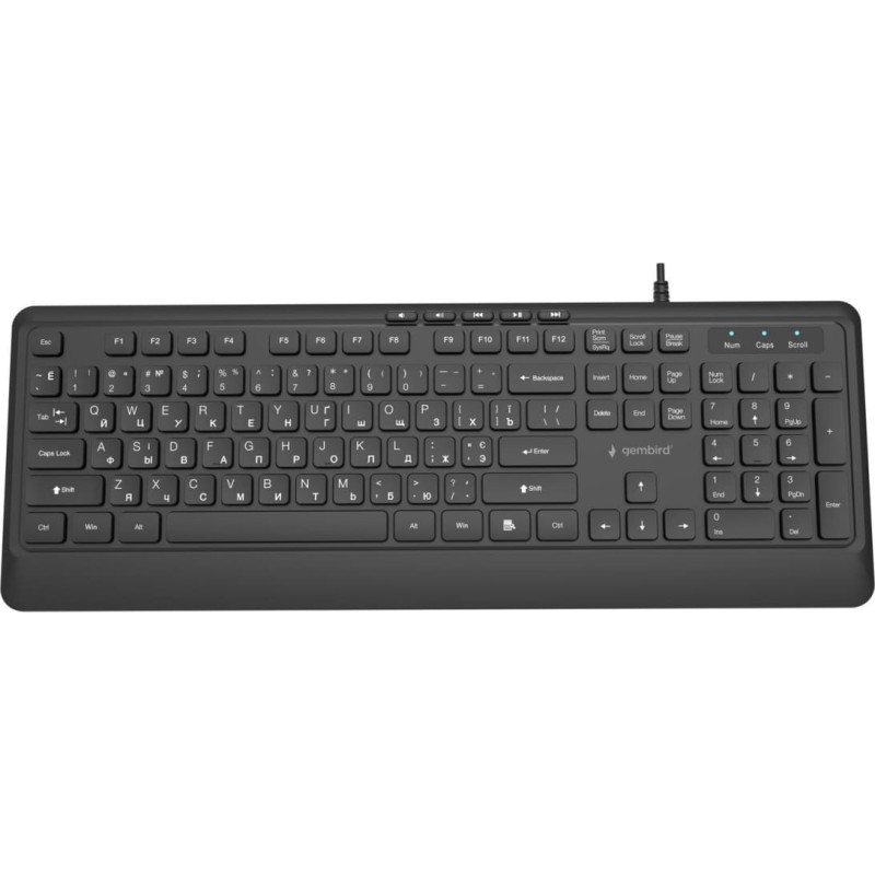 Gembird KEYBOARD MULTIMEDIA USB CYRILL/BLACK KB-MCH-05-CYRL GEMBIRD